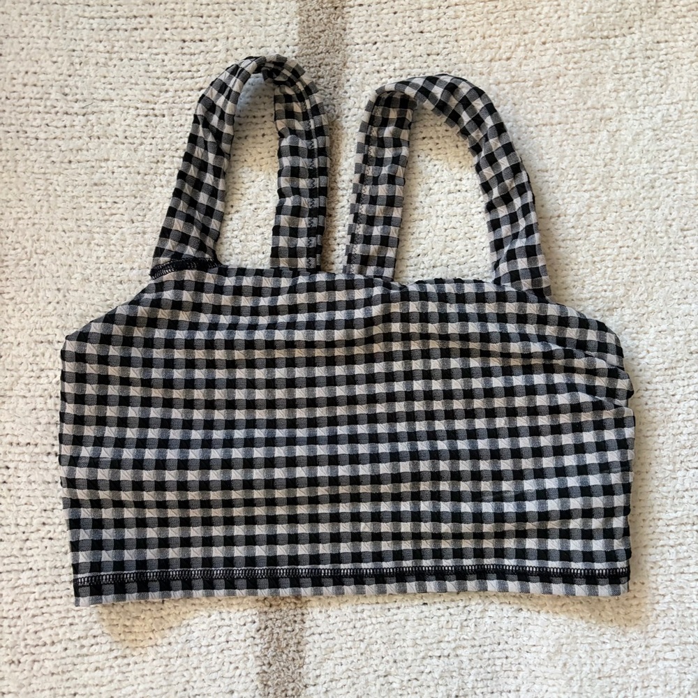 black and white gingham crop top offline by aerie